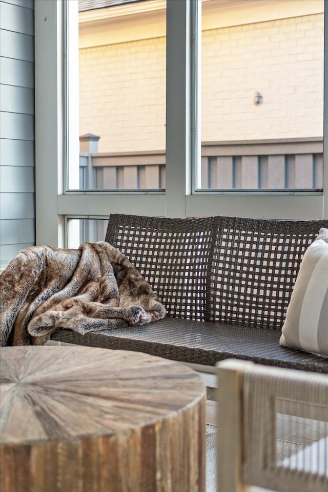 details featuring wooden walls