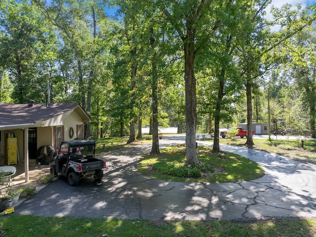 view of yard featuring a carport