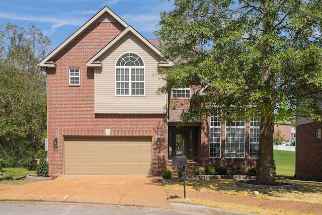 view of front of house with a garage