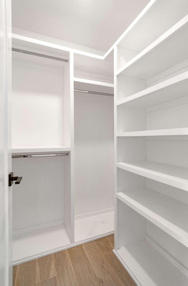 spacious closet featuring wood finished floors