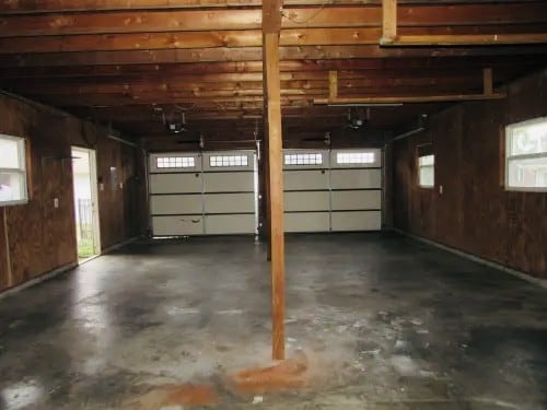 view of garage