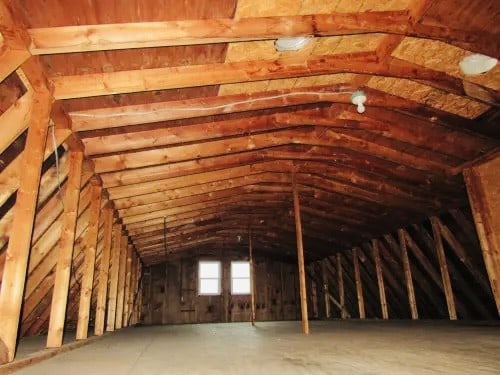 view of unfinished attic