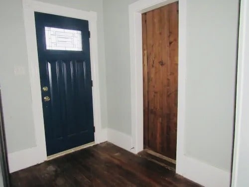 entrance foyer featuring dark hardwood / wood-style flooring