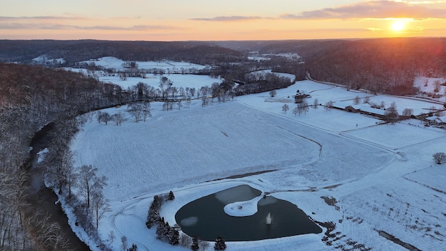 view of snowy aerial view