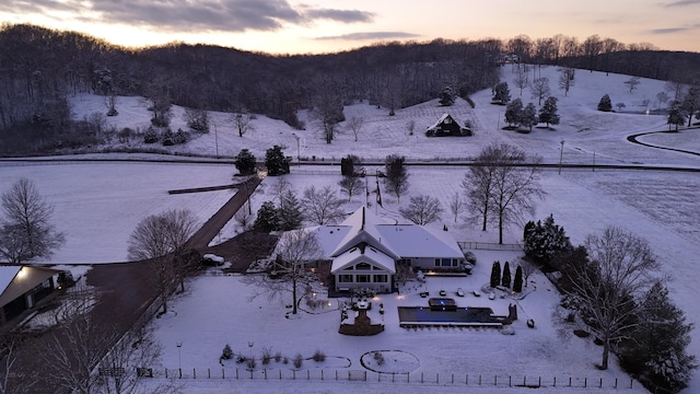 view of snowy aerial view