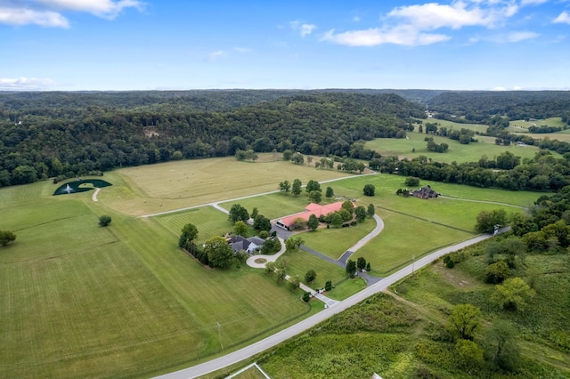 bird's eye view with a rural view