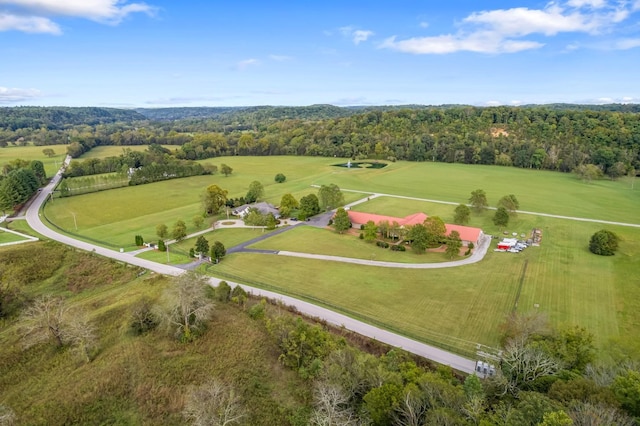 aerial view with a rural view