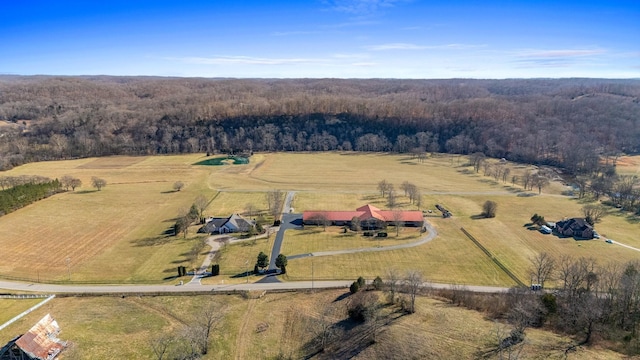 aerial view with a rural view