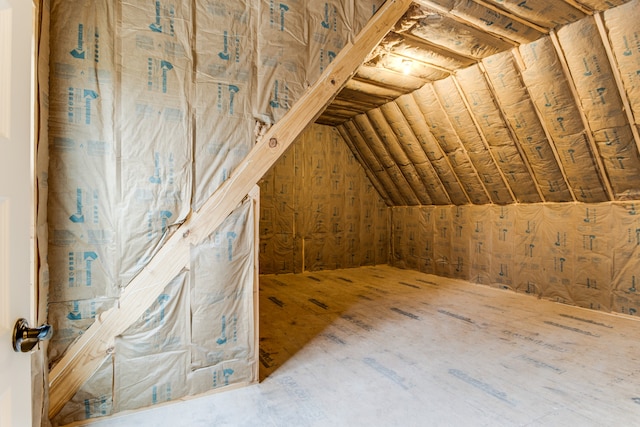 view of unfinished attic