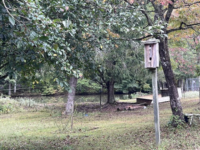 view of yard featuring a water view