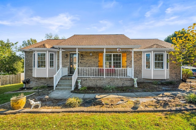 view of front of property with a porch