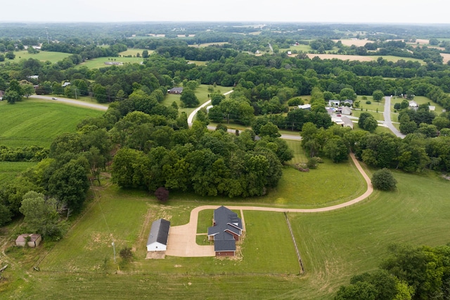 bird's eye view featuring a rural view