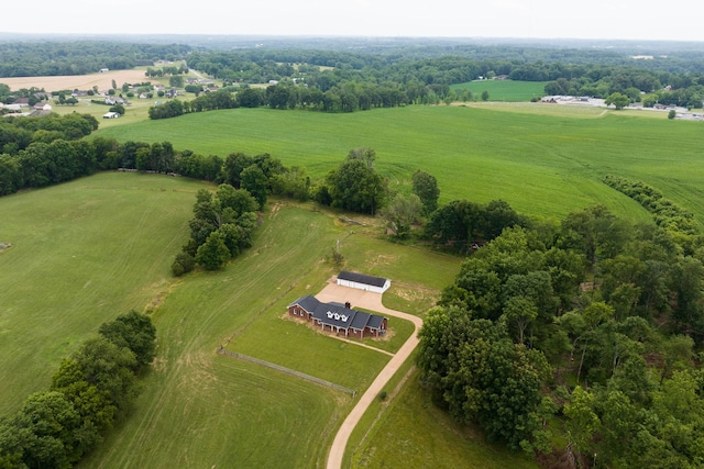 aerial view with a rural view