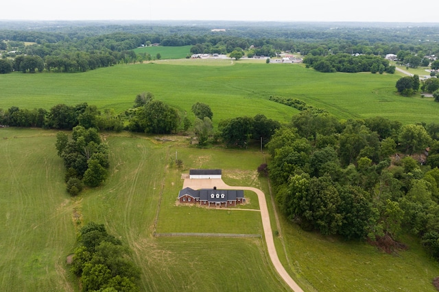 aerial view featuring a rural view