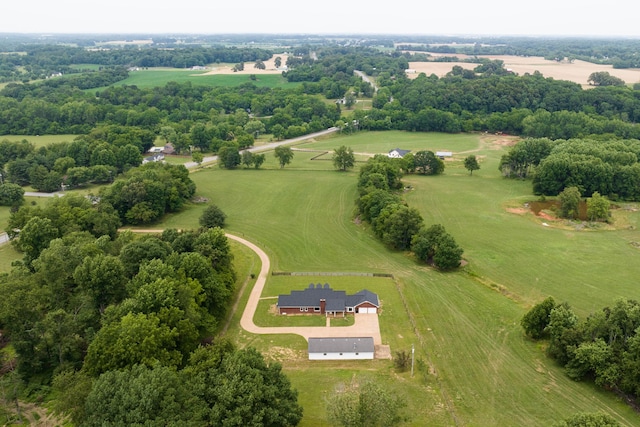 aerial view with a rural view