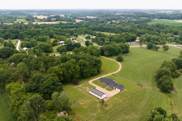 aerial view featuring a rural view