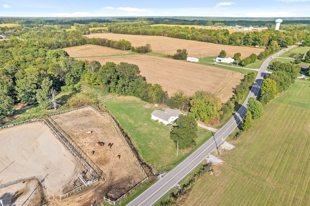 aerial view with a rural view