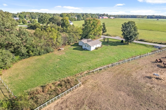 aerial view with a rural view