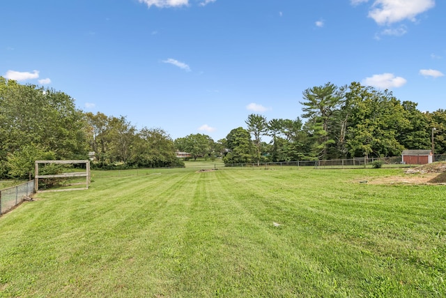 view of yard with a rural view