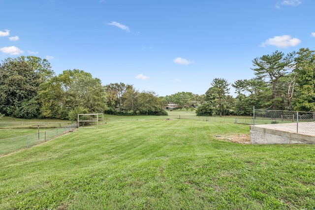 view of yard featuring a rural view