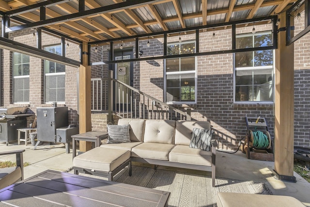 view of patio featuring grilling area