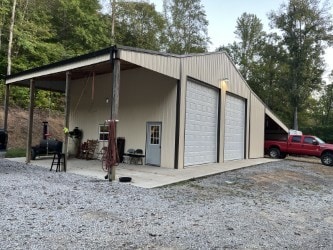 garage with a carport