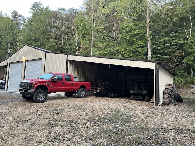 view of outdoor structure with a garage