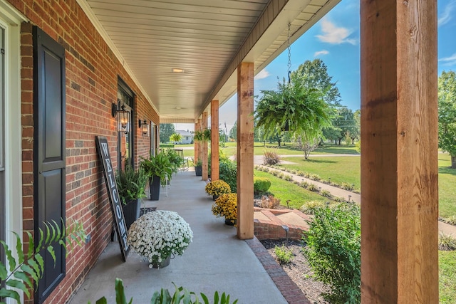 view of patio with a porch