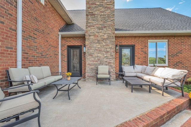 view of patio with an outdoor hangout area