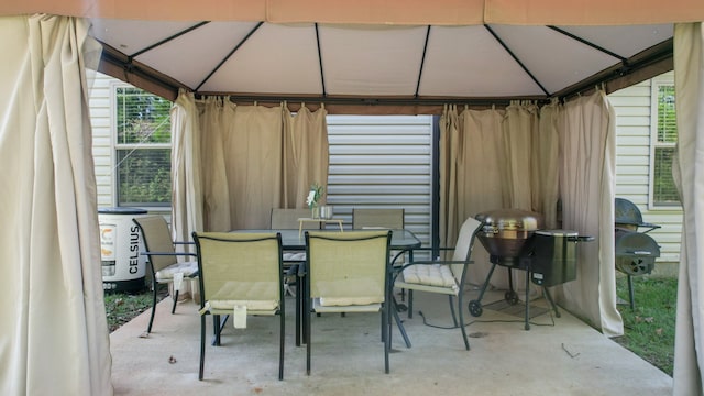 exterior space featuring a gazebo