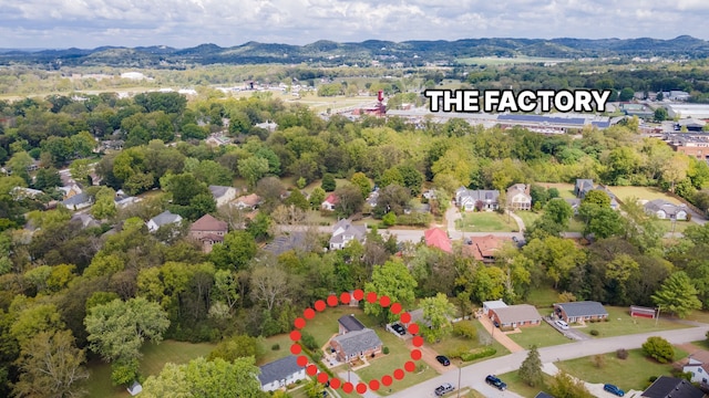 birds eye view of property featuring a mountain view