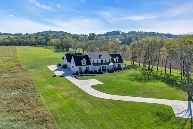 bird's eye view with a rural view