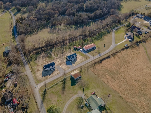 drone / aerial view with a rural view