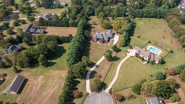 aerial view with a rural view