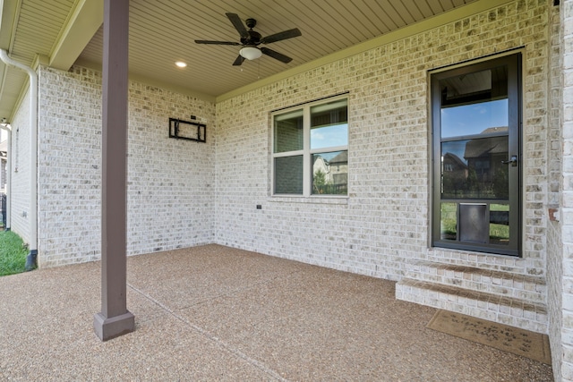 view of patio / terrace with ceiling fan