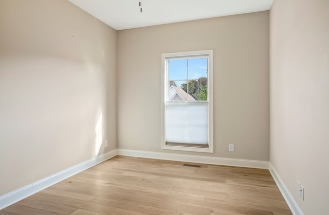 empty room featuring light wood-type flooring