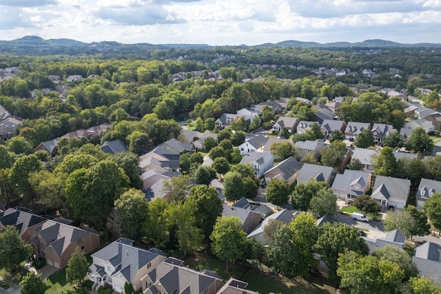 drone / aerial view with a mountain view