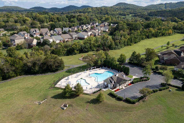 aerial view featuring a mountain view