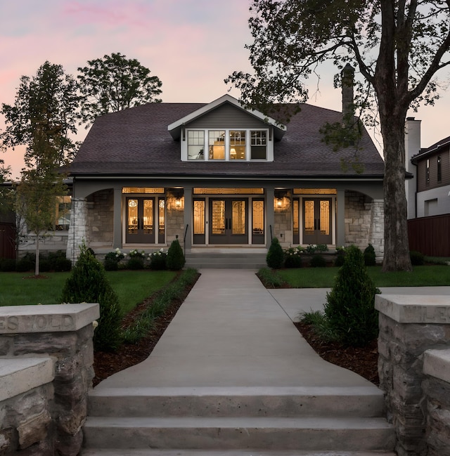 view of front of property with a porch