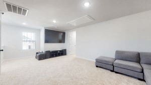 living room with carpet flooring