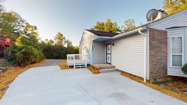 view of home's exterior with a patio area