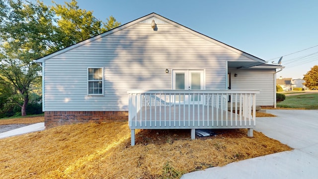 view of home's exterior with a deck