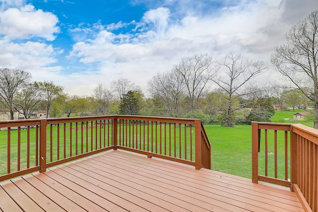 deck with a lawn