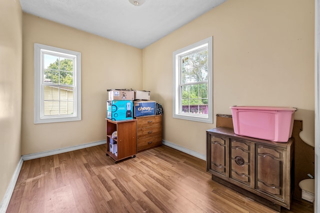 miscellaneous room with light wood-type flooring