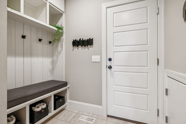 mudroom featuring light tile patterned floors