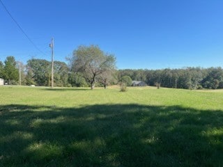 view of yard with a rural view