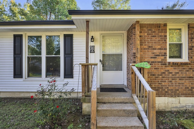 property entrance with a porch