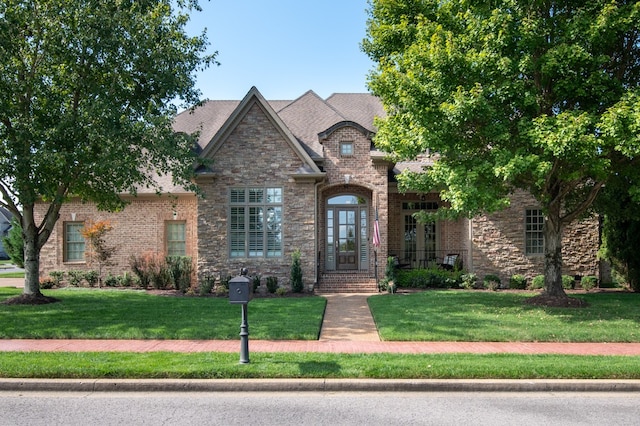 view of front facade with a front yard