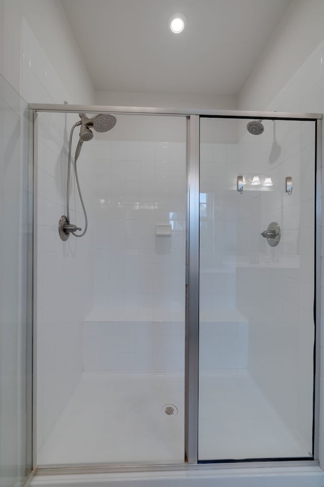 bathroom featuring walk in shower