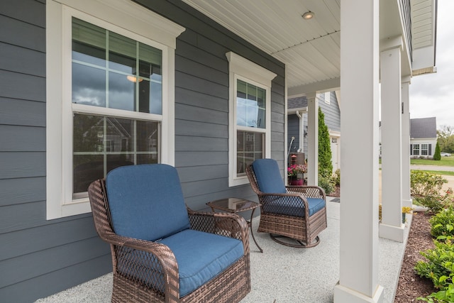 view of patio featuring covered porch